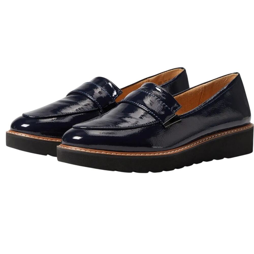 Naturalizer Womens Adiline Flat Loafers 11 Narrow Blue Leather Slip On NWOB